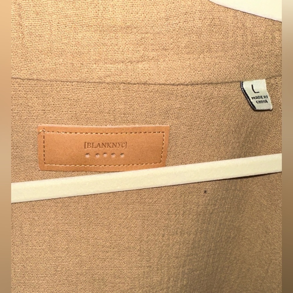 BlankNYC Cotton Voile Gauze Bomber Jacket - Tan - Large - Picture 4 of 4